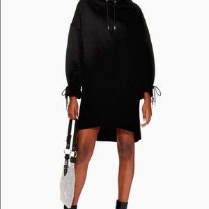 Topshop black oversized tunic sweatshirt dress